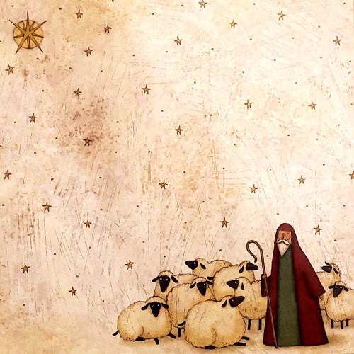 K AND COMPANY single Sided card stock paper 12 x 12  - TC religious Christmas shepherd