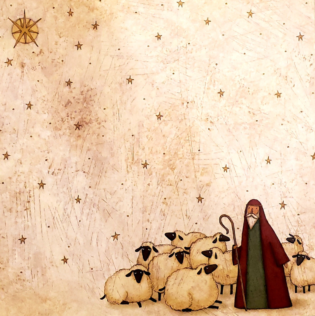 K AND COMPANY single Sided card stock paper 12 x 12  - TC religious Christmas shepherd