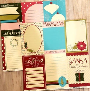 Bazzill basics Double Sided cardstock paper 12 x 12 - Holiday style lickety slip 6x4 vertical blocks - Christmas