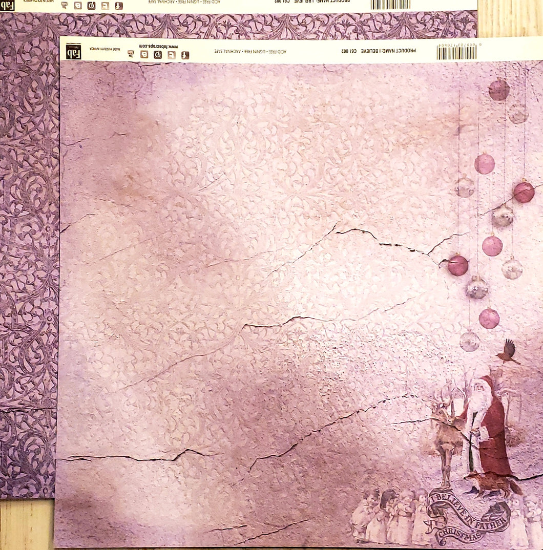 Fabscraps Double Sided card stock paper 12 x 12 - I believe - Christmas