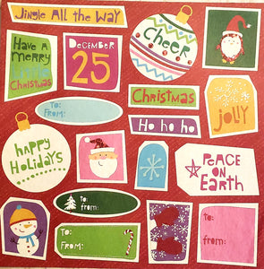 Karen foster single Sided cardstock paper 12 x 12 - jingle all the way - Christmas