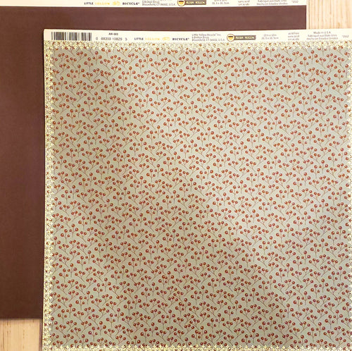 Little yellow bicycle Double Sided cardstock paper 12 x 12 - Acorn Hollow - berries