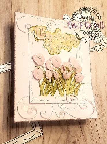 Die cut of  Dies ... to die for LLC Tulip shape - 3 sets in white
