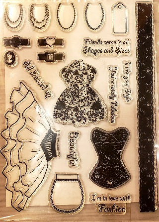 Stamping Scrapping clear stamp set - all dressed up