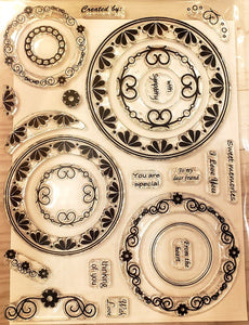 Stamping Scrapping clear stamp set - lacy circles