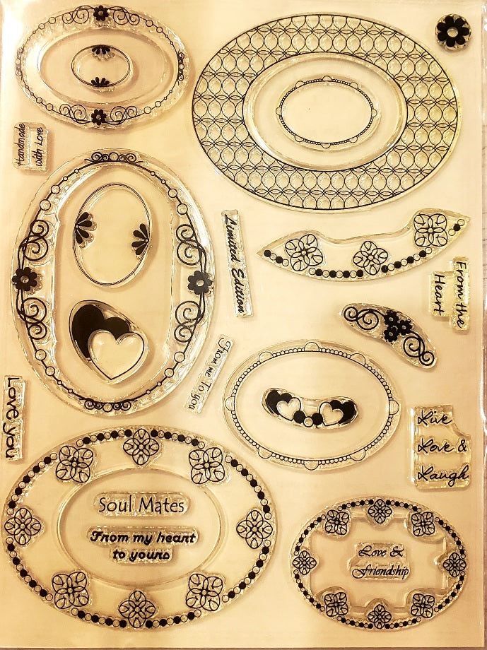 Stamping Scrapping clear stamp set - beaded ovals