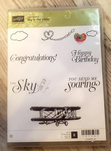 *Crafting for a cause - Stampin' up Sky is the limit rubber cling stamp - 8 piece