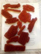 Load image into Gallery viewer, *Crafting for a cause - Stampin&#39; up Bring on the cake set 1 and 2 red rubber cling stamp - 13 piece