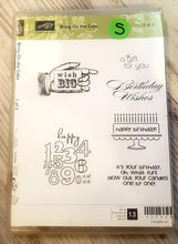 Load image into Gallery viewer, *Crafting for a cause - Stampin&#39; up Bring on the cake set 1 and 2 red rubber cling stamp - 13 piece