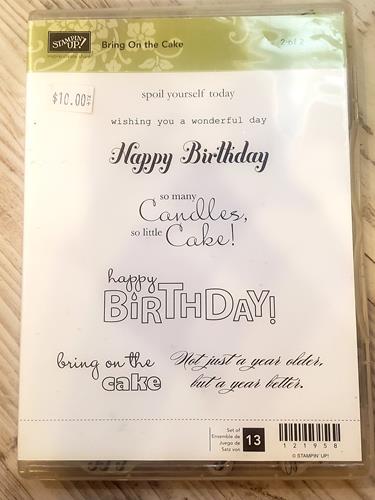 *Crafting for a cause - Stampin' up Bring on the cake set 1 and 2 red rubber cling stamp - 13 piece