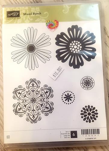 *Crafting for a cause - Stampin' up Mixed Bunch red rubber cling stamp - 6 piece