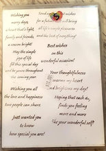 Load image into Gallery viewer, *Crafting for a cause - Stampin&#39; up Versatile Verses red rubber cling stamp - 8 piece