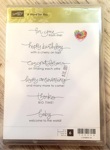 *Crafting for a cause - Stampin' up A word for you - 6 piece