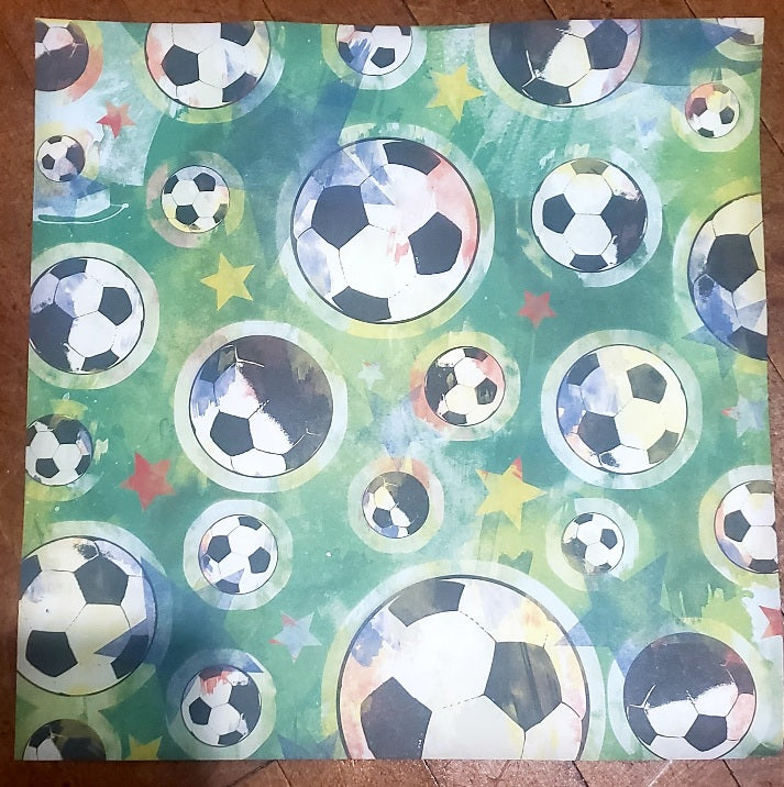 Karen Foster Soccer balls single sided paper 12 x 12