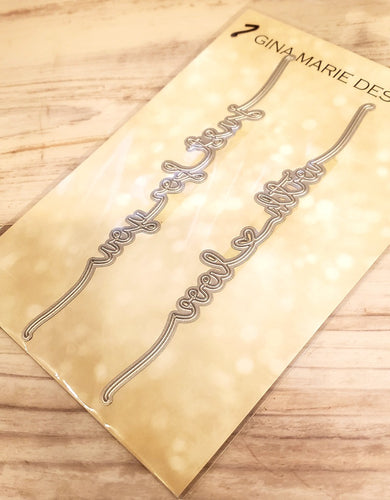 Gina Marie Metal cutting die -  Long skinny words - Just for you & with love