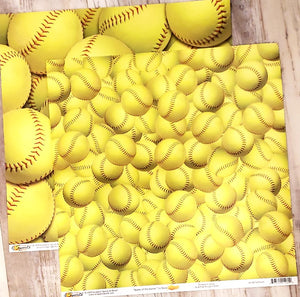 Scrappin' Sports and more - Name of the game - softball double sided paper 12 x 12