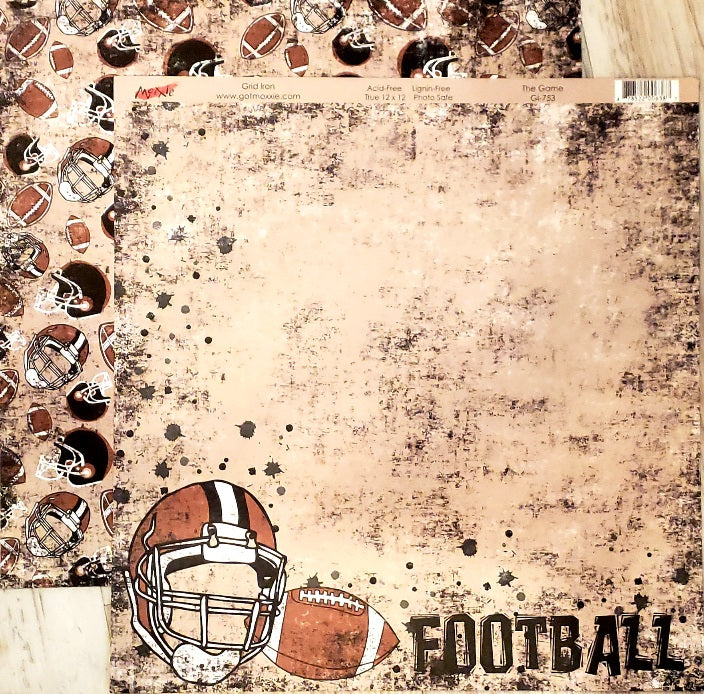 Moxxie - Grid Iron the game football double sided paper 12 x 12