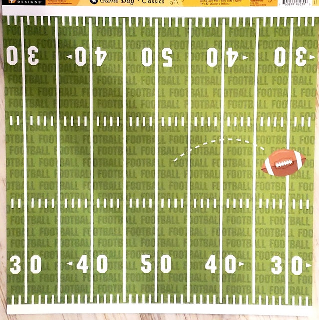 American Traditional Design - Game day classic football single sided paper 12 x 12
