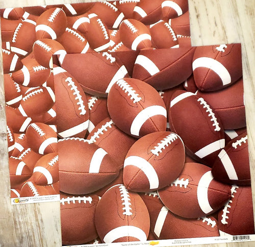 Scrappin' Sports and more - Name of the game - Footballs double sided paper 12 x 12