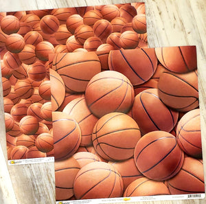 Scrappin' Sports and more - Name of the game - Basketballs double sided paper 12 x 12