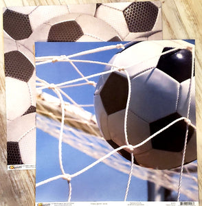 Scrappin' Sports and more - Classic sports - Soccer double sided paper 12 x 12