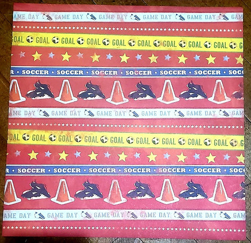 Karen Foster Game day soccer single sided paper 12 x 12