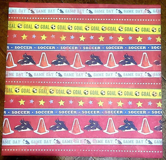 Karen Foster Game day soccer single sided paper 12 x 12