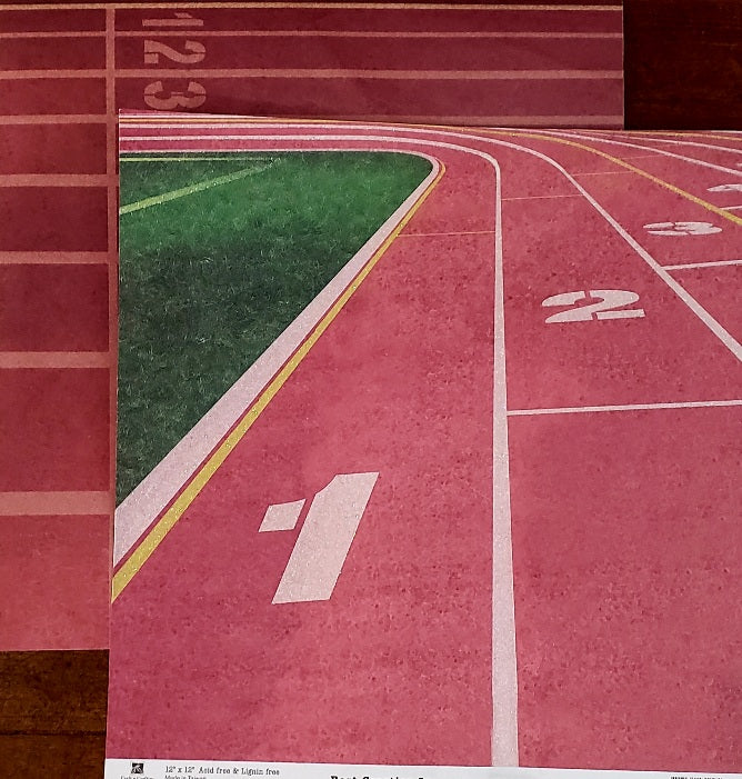 Best Creation Inc. Glitter Running Track double sided paper 12 x 12