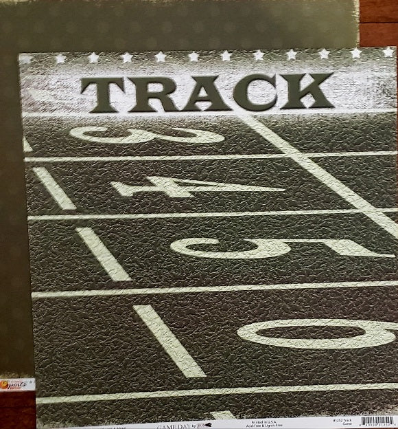 Scrappin' Sports and more - Game day - Track game double sided paper 12 x 12