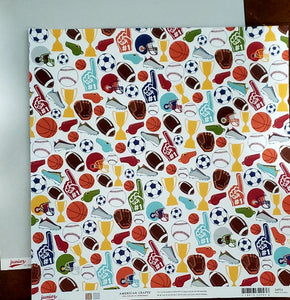 AC American Crafts - Junior - Go team double sided paper 12 x 12