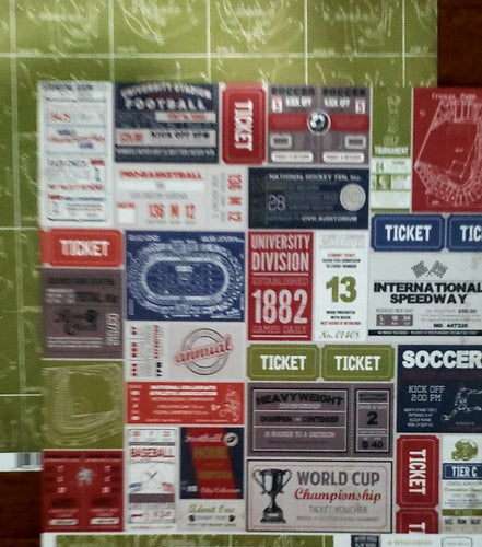 Carta Bella - work hard play hard - Sports labels double sided paper 12 x 12