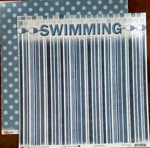 Scrappin' Sports and more - Game day - swimming double sided paper 12 x 12