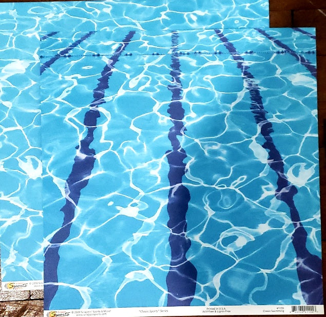 Scrappin' Sports and more - Classic sports - swimming double sided paper 12 x 12