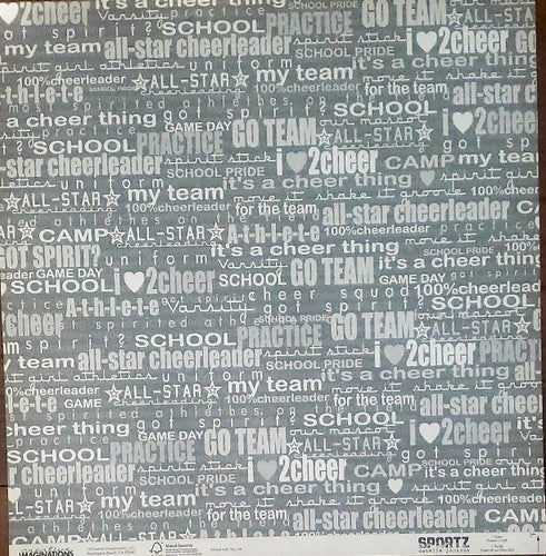 Creative Imaginations Cheer phrases single sided paper 12 x 12