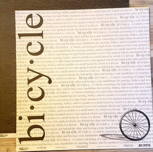 Scrappin' Sports and more - Defining sports - Bicycle cycling  double sided paper 12 x 12