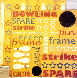 Scrappin' Sports and more - Junior sports league - Bowling star yellow double sided paper 12 x 12