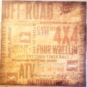Karen Foster Off road ATV 4 wheeler collage single sided paper 12 x 12
