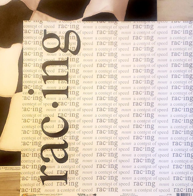 Scrappin' Sports and more - Defining sports - Racing double sided paper 12 x 12