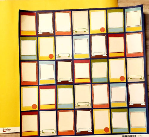 AC American Crafts - Junior - Let's trade varnish double sided paper 12 x 12