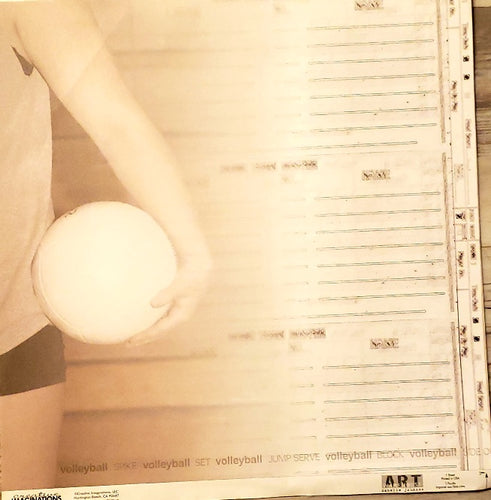 Creative Imaginations Volleyball Art warehouse single sided paper 12 x 12