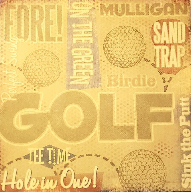 Karen Foster - Golf Collage - single sided paper 12 x 12