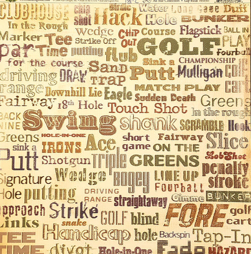 Flair Designs All star collection Golf words single sided paper 12 x 12