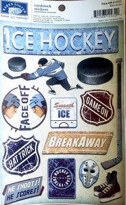 Karen Foster Cardstock Sticker - Face off Ice Hockey