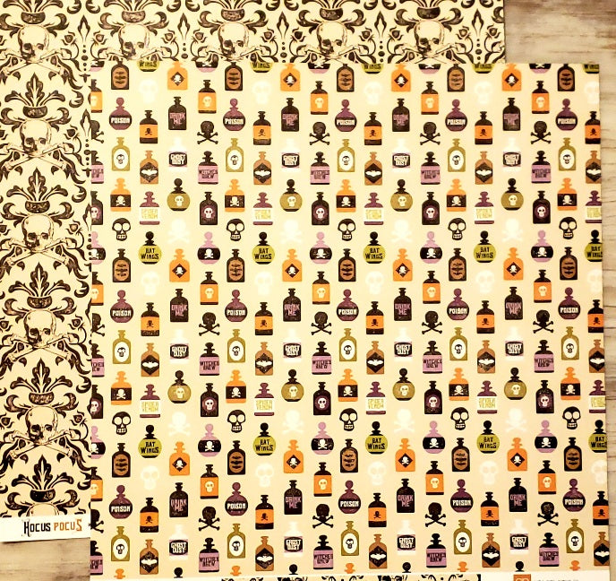 Echo Park Hocus Pocus potion bottles double sided paper 12 x 12