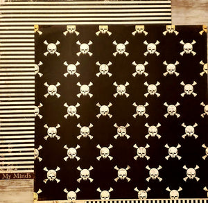 My Mind's Eye - MME - The spider's web - Toil and Trouble skulls double sided paper 12 x 12