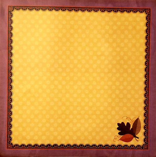 fall leaf corner - single sided paper 12 x 12