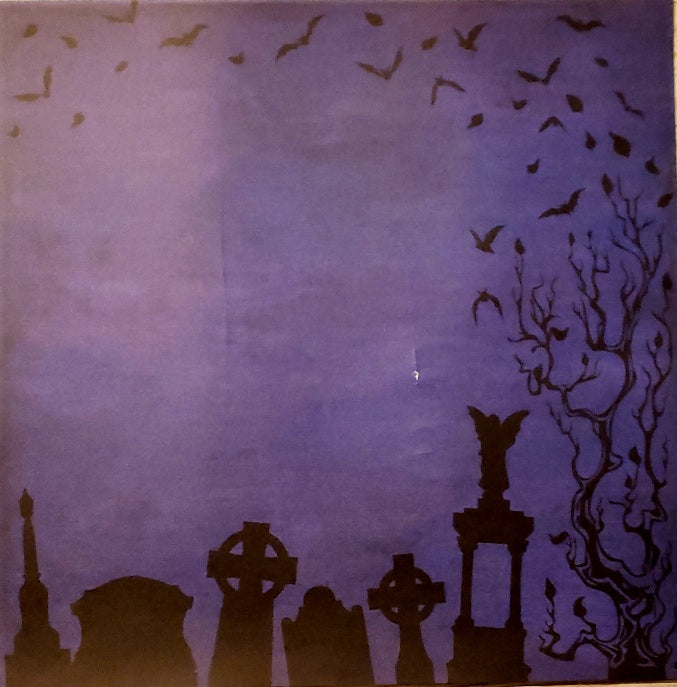 Haunted Graveyard - single sided paper 12 x 12
