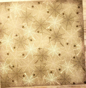 Grey Spider webs - single sided paper 12 x 12