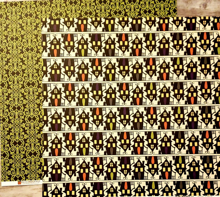 Bazzill Basics paper - Haunted house double sided paper 12 x 12