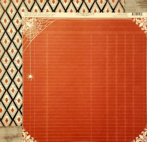 Authentique paper Token spider double sided paper 12 x 12